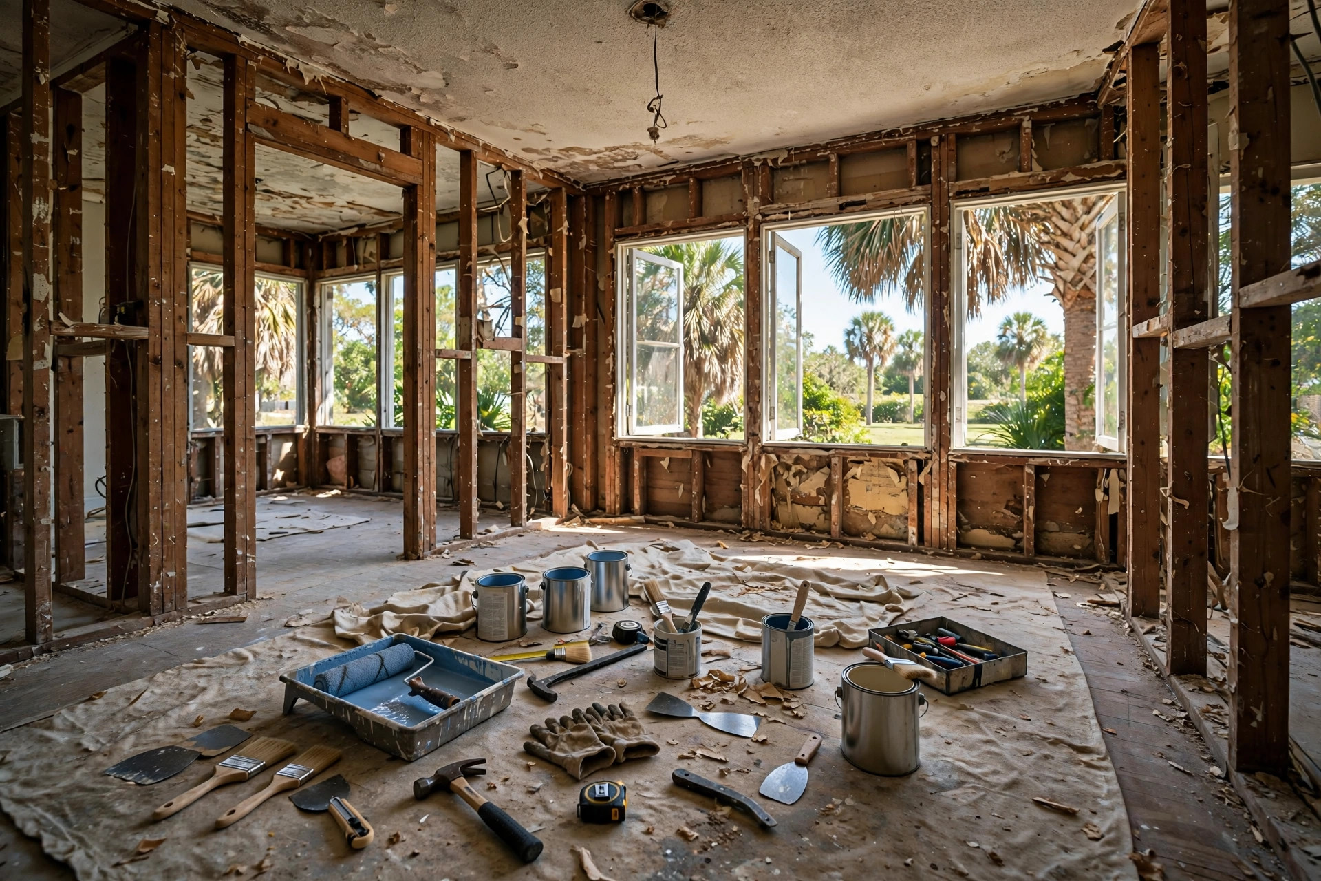 A home repair project in progress